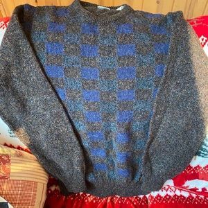 Blue Checkered Italian Sweater